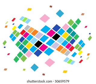 abstract rainbow color mosaic pattern design, vector illustration.