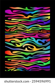 Abstract rainbow color texture background. Colorful curved horizontal lines.