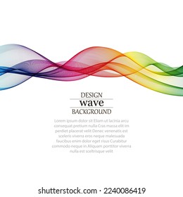 Resumen de color arcoiris ola transparente fondo hermoso, diseño de ondas coloridas sobre fondo blanco