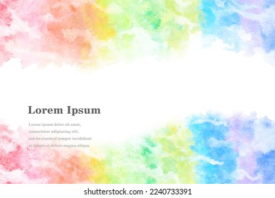 abstract rainbow color wave, natural grunge watercolor texture background, colorful vector illustration