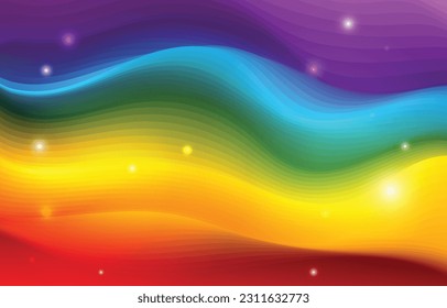 Abstract Rainbow Color Waves Background