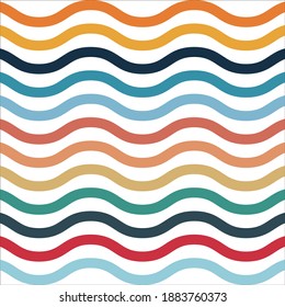 Abstract Rainbow Color Wavy Background