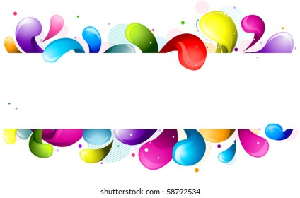 Abstract Rainbow Colored Swirls behind white bar - Vector