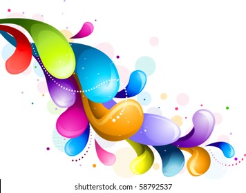Abstract Rainbow Colored Swirls - Vector