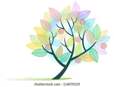 Abstract Rainbow Colored  Tree