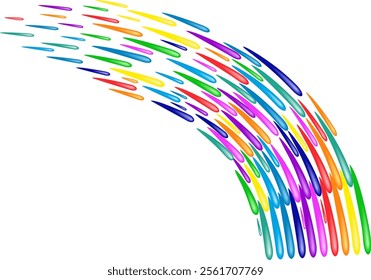 abstract rainbow colored wavy lines on white background - vector illustration