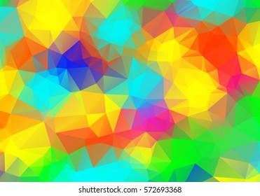 abstract rainbow colorful polygonal background.Circle on Beautiful rainbow. use for background or backdrop