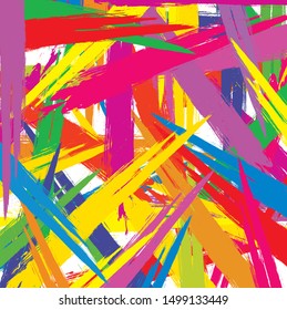Abstract rainbow colors paint brush and strokes, scribble pattern background. colorful rainbow nice brush strokes and hand drawn for your design. modern  grunge and stripes background