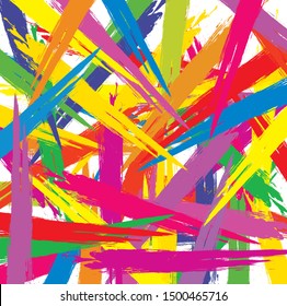 Abstract rainbow colors paint brush and strokes, scribble pattern background. colorful rainbow nice brush strokes and hand drawn for your design. modern  grunge and stripes background