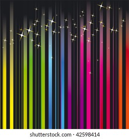 Abstract rainbow colors stripe with sparkling stars