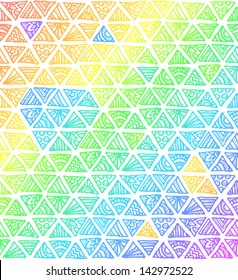 Abstract rainbow colors triangles creative background