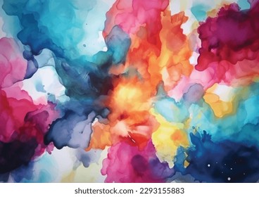 Abstract rainbow colors watercolor background