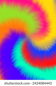 Abstract rainbow coloured tie dye swirl background 