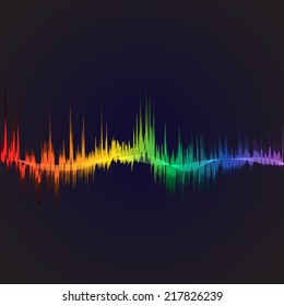 Abstract rainbow colours on a black background