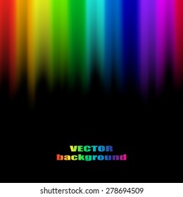 Abstract rainbow colours on a black background