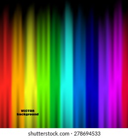 Abstract rainbow colours on a black background