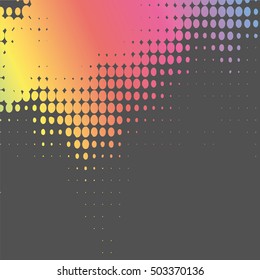 Abstract rainbow colours on a grey background 