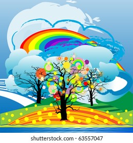 Abstract rainbow composition