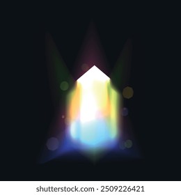 Abstract rainbow crystal glare effect