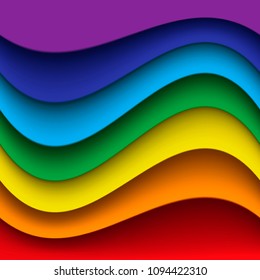 Abstract rainbow curve background. Vector illustration.