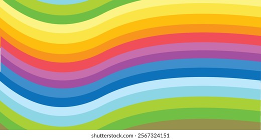 Abstract Rainbow Curved Background Combination Set. Rainbow curve background.