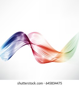 Abstract rainbow curved stripes background line color
