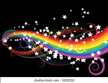 Abstract rainbow curves with stars