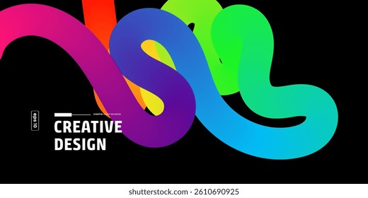 Abstract Rainbow Curves Vibrant Creative Design Background