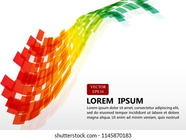 abstract rainbow cuve square white background