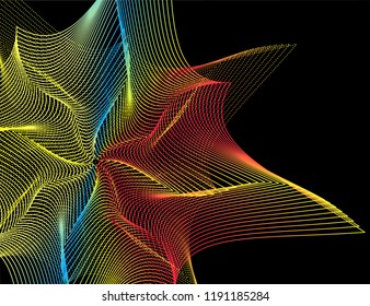 Abstract rainbow decorative element. Abstract spirograph element for decorative design.