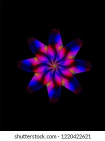 Abstract rainbow decorative element. Abstract spirograph element for decorative design.