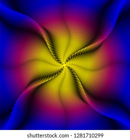 Abstract rainbow decorative element. Abstract spirograph element for decorative design.