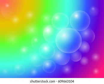 Abstract rainbow design with balls