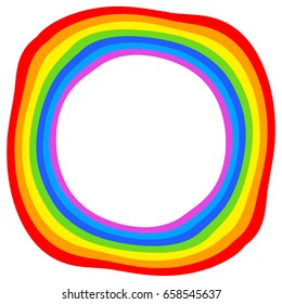 Abstract rainbow element on white. Simple cartoon style rainbow