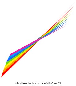 Abstract rainbow element on white. Simple cartoon style rainbow