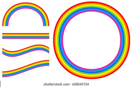 Abstract rainbow element on white. Simple cartoon style rainbow