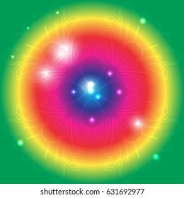 Abstract rainbow eye iris circle.