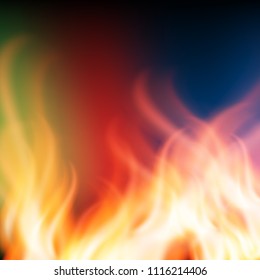 Abstract rainbow fire background
