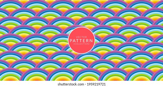 Abstract rainbow fish scale lines background. Overlay wave colorful wallpaper.