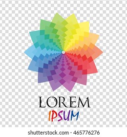Abstract rainbow flower geometric logo template isolated. Business abstract icon. Use for logo, sign, symbol, web, label, icon. Vector illustration