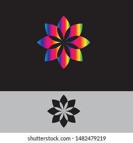 abstract rainbow flower logo icon design template. 