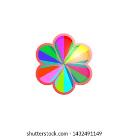 Abstract rainbow flower, logo vector image.