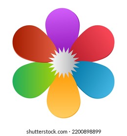 Resumen Ilustración de vectores de flor arco iris