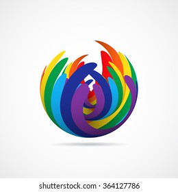 Abstract rainbow flower. Vector illustration for your graphic design