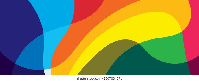Abstraktes Regenbogenfluid, flüssiges, welliges Hintergrund-Vektordesign. Tapete für Banner, Magazin, Social Media, kreatives Album, Kunstcover editierbare Layout-Illustrationsvorlage.	
