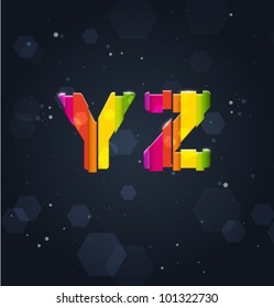 Abstract Rainbow Font Y-Z