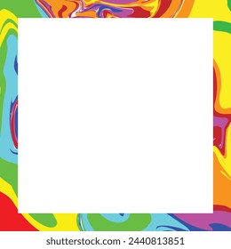 Abstract rainbow frame color background vector