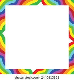 Abstract rainbow frame color background vector