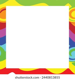Abstract rainbow frame color background vector