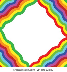 Abstract rainbow frame color background vector